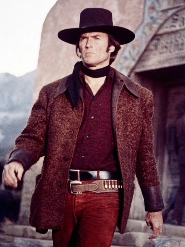 Joe Kidd Clint Eastwood Brown Wool Jacket