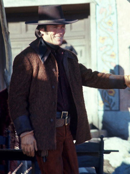 Joe Kidd Clint Eastwood Brown Wool Jacket