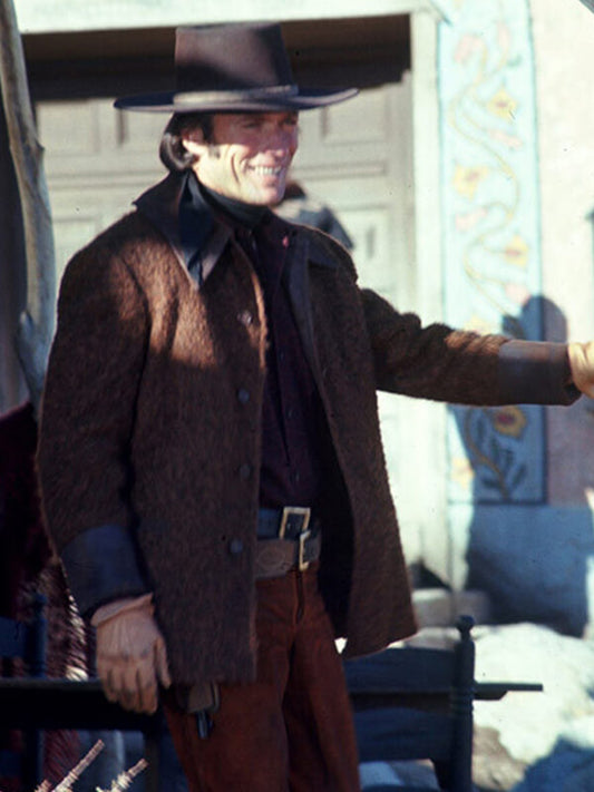 Joe Kidd Clint Eastwood Brown Wool Jacket