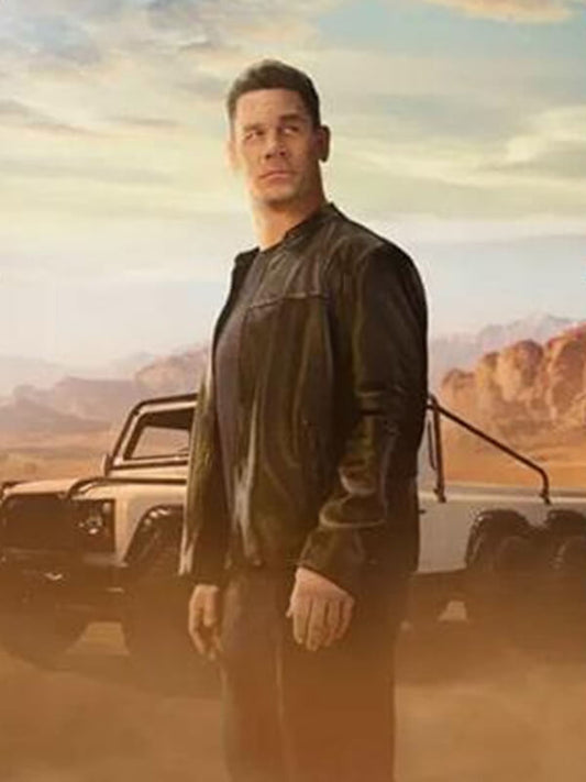 John Cena Matchbox The Movie 2026 Black Leather Jacket