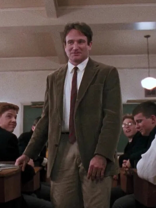 John Keating Dead Poet Society Brown Corduroy Coat
