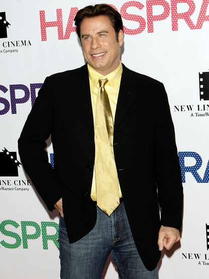 John Travolta Hairspray Black Wool Coat