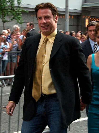 John Travolta Hairspray Black Wool Coat