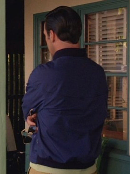 Jon Hamm Mad Men Don Draper Blue Bomber Jacket