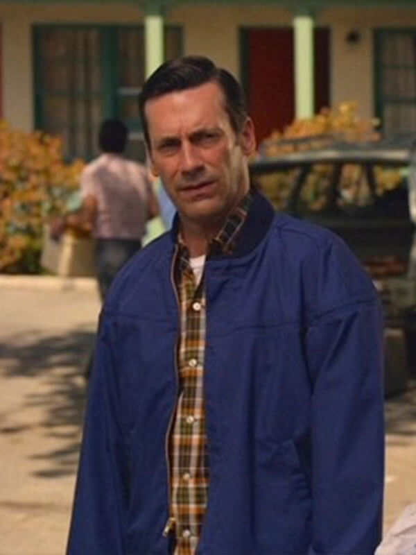 Jon Hamm Mad Men Don Draper Blue Bomber Jacket