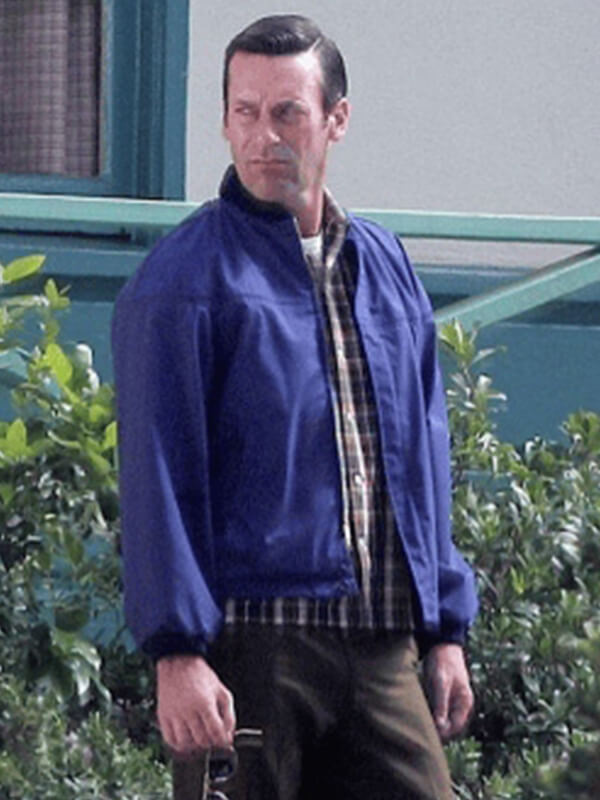Jon Hamm Mad Men Don Draper Blue Bomber Jacket
