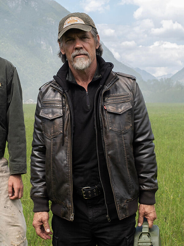 Josh Brolin The Dog Stars 2026 Brown Leather Jacket