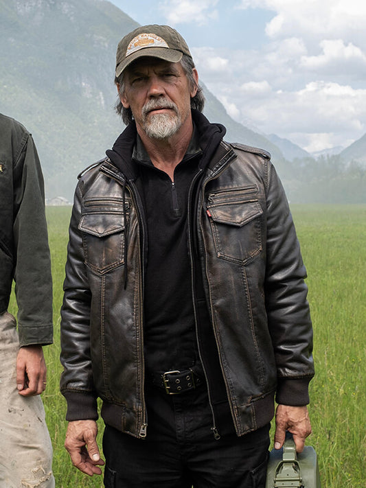 Josh Brolin The Dog Stars 2026 Brown Leather Jacket