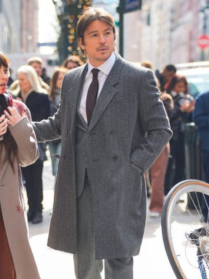 Josh Hartnett Verity 2026 Grey Wool Coat