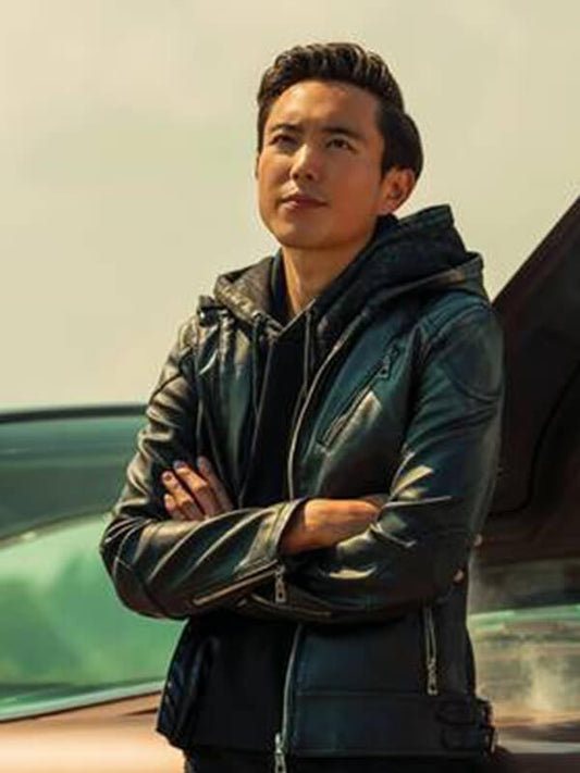 Justin H. Min The Umbrella Academy Black Leather Jacket