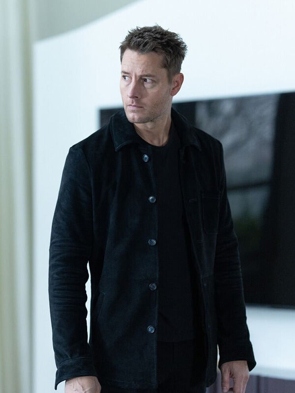 Justin Hartley Tracker S03 Black Suede Leather Jacket