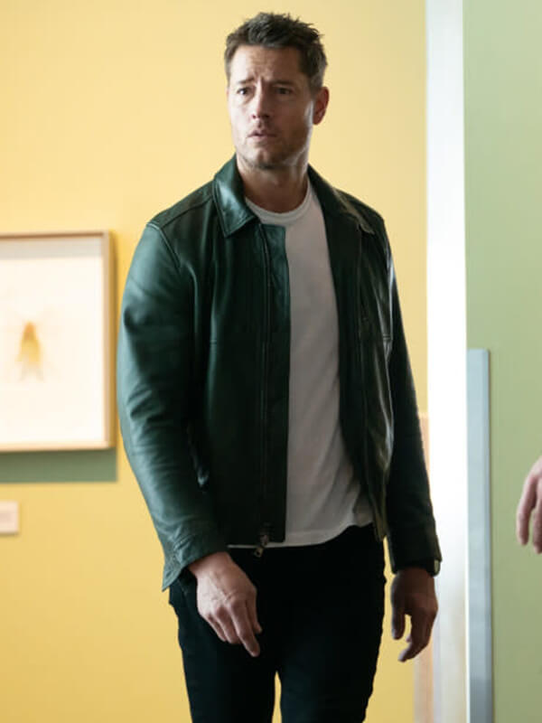 Justin Hartley Tracker S03 Green Leather Jacket