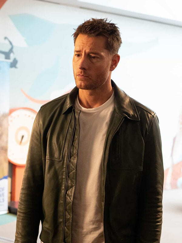 Justin Hartley Tracker S03 Green Leather Jacket