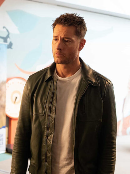 Justin Hartley Tracker S03 Green Leather Jacket