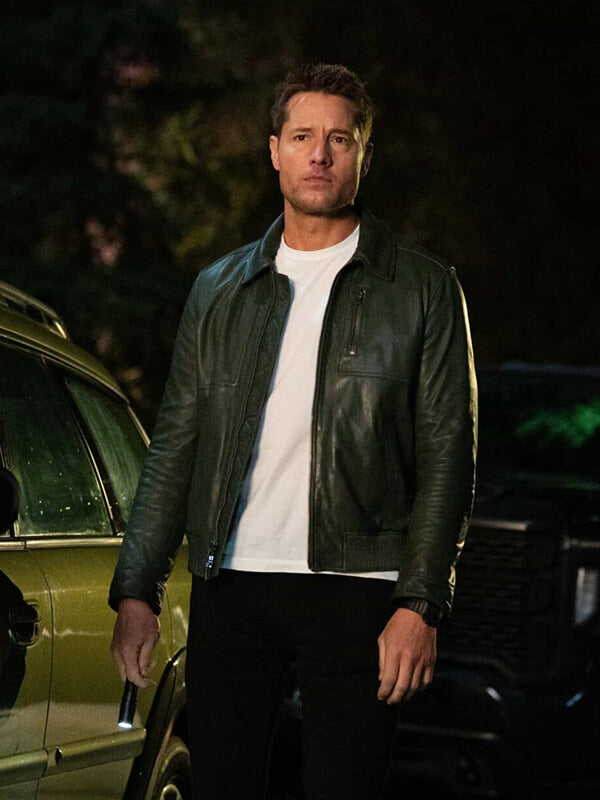 Justin Hartley Tracker S03 Green Leather Jacket
