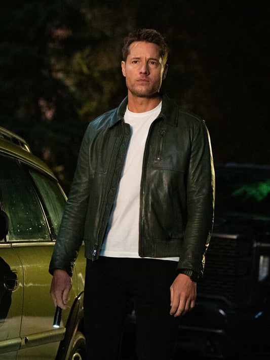 Justin Hartley Tracker S03 Green Leather Jacket