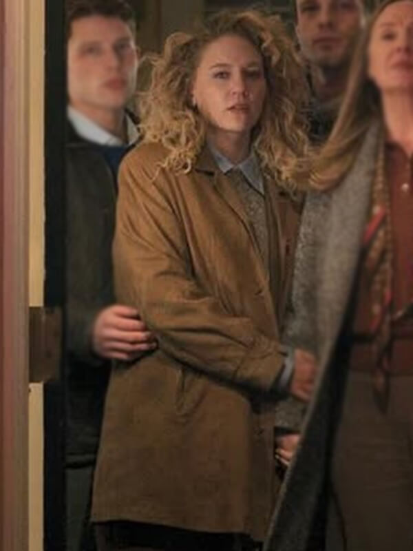 Kat Cunning Line of Fire 2026 Brown Suede Coat