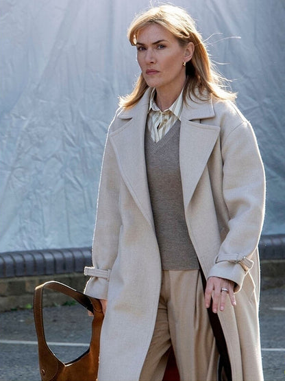 Kate Winslet Goodbye June 2025 Wool Trench Coat