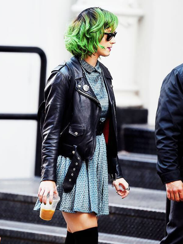 Katy Perry Biker Black Leather Jacket