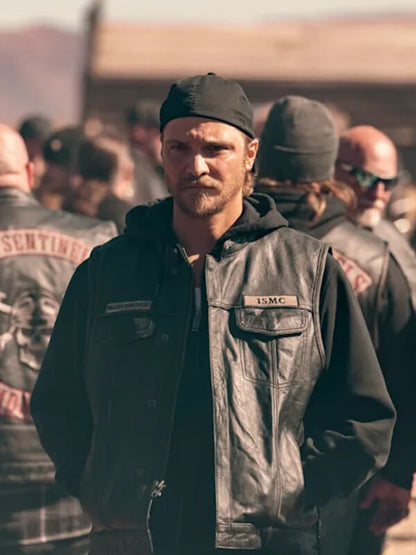 Kayce Dutton Marshals 2026 Black Leather Vest
