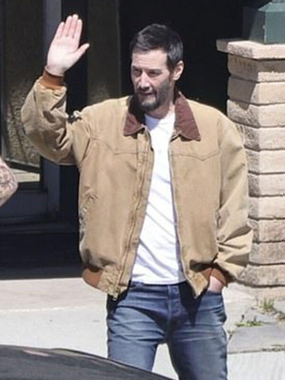 Keanu Reeves Outcome Brown Cotton Jacket