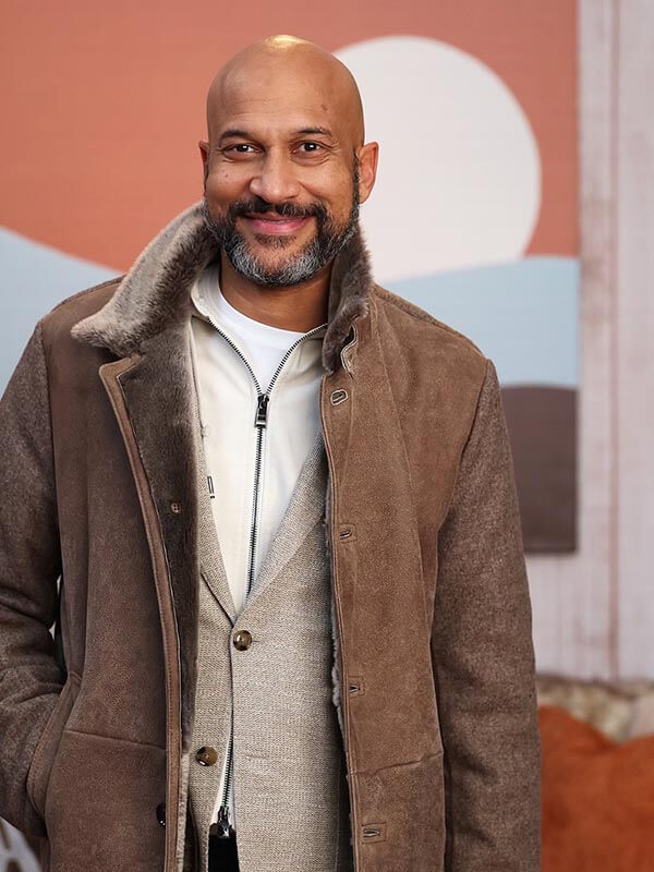 Keegan-Michael Key Buddy 2026 Suede Shearling Coat