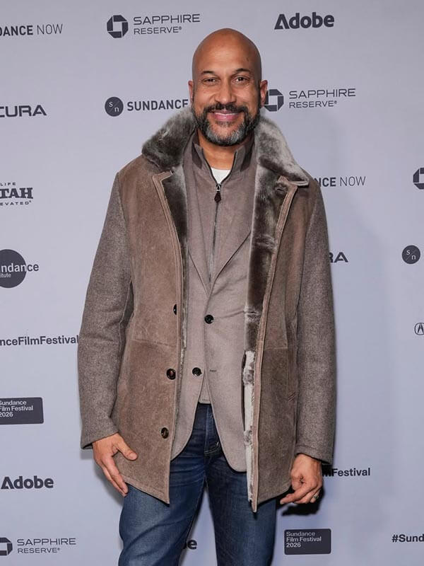 Keegan-Michael Key Buddy 2026 Suede Shearling Coat