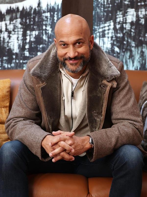 Keegan-Michael Key Buddy 2026 Suede Shearling Coat