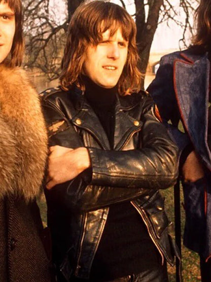Keith Emerson Black Leather Biker Jacket