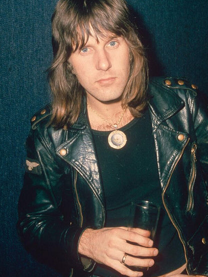 Keith Emerson Black Leather Biker Jacket