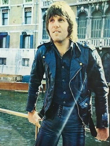 Keith Emerson Black Leather Biker Jacket