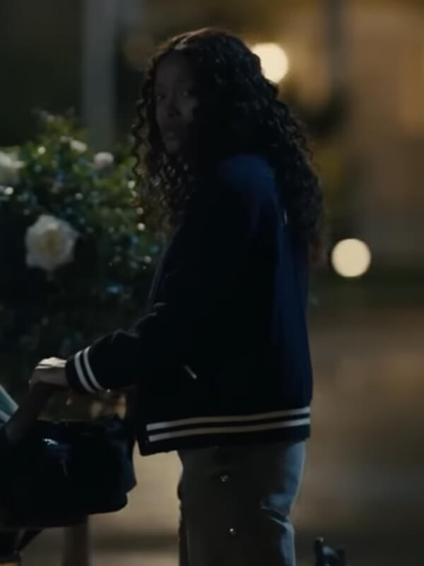 Keke Palmer The ‘Burbs 2026 Blue Varsity Jacket