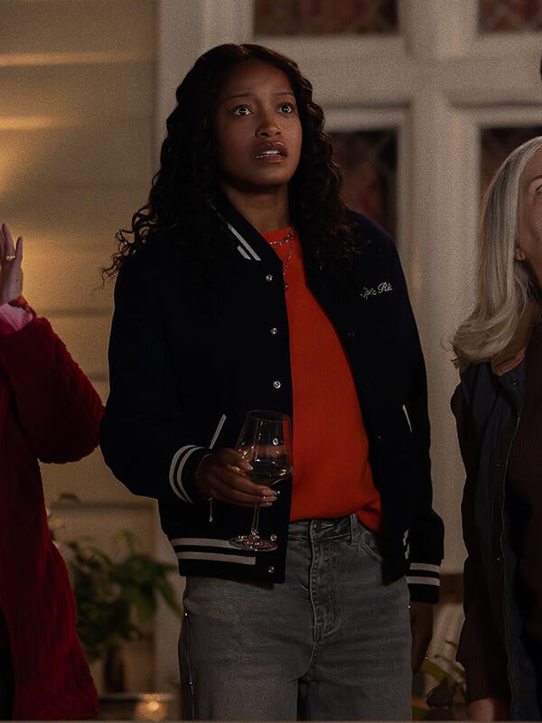 Keke Palmer The ‘Burbs 2026 Blue Varsity Jacket