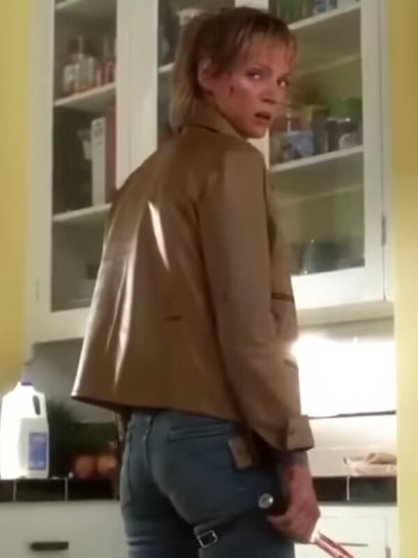 Kill Bill Uma Thurman Brown Leather Jacket