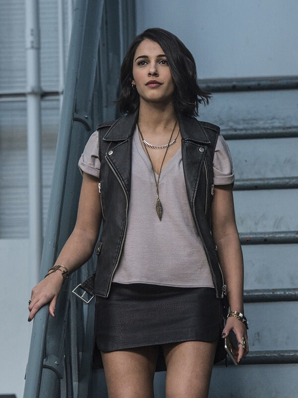 Kimberly Hart Power Rangers Black Leather Vest