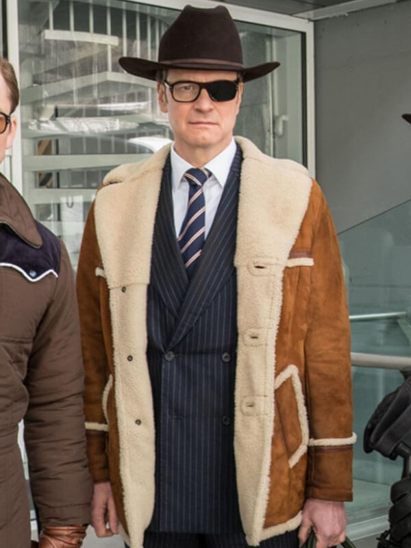 Kingsman: The Golden Circle Harry Hart Shearling Coat