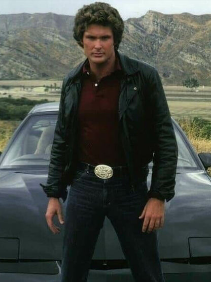 Knight Rider Michael Knight Biker Leather Jacket
