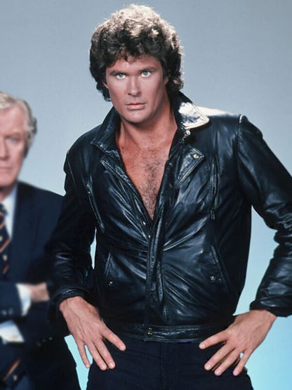 Knight Rider Michael Knight Biker Leather Jacket