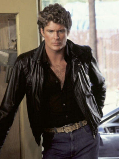 Knight Rider Michael Knight Biker Leather Jacket