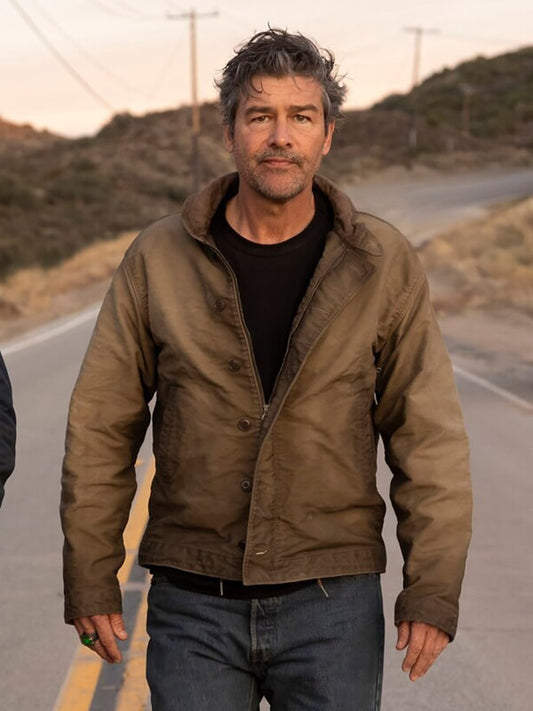 Kyle Chandler Lanterns 2026 Brown Cotton Jacket