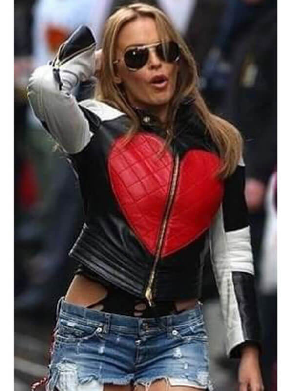 Kylie Minogue Heart Black Leather Jacket