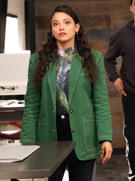 Lacey Quinn Found S02 Green Cotton Blazer