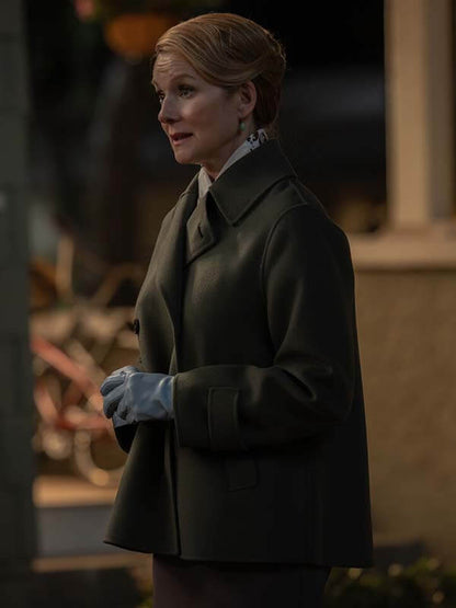 Lanterns S01 Laura Linney Green Wool Coat