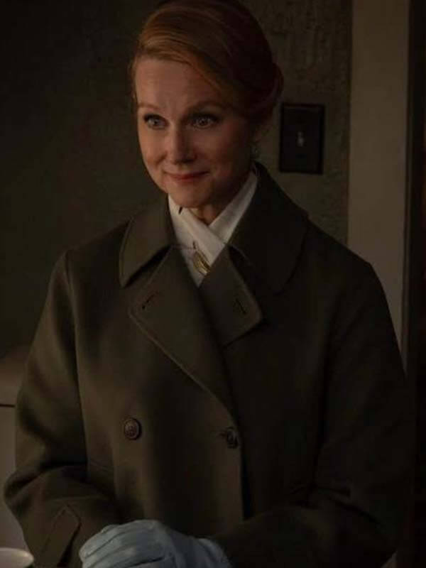 Lanterns S01 Laura Linney Green Wool Coat
