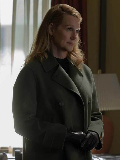 Lanterns S01 Laura Linney Green Wool Coat