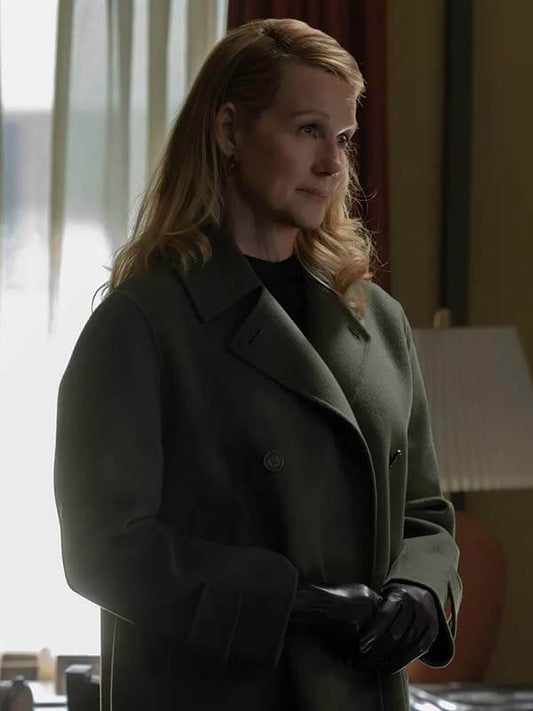 Lanterns S01 Laura Linney Green Wool Coat