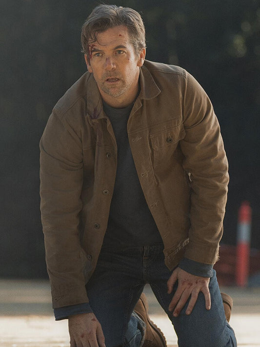 Last Seen 2026 Patrick Brammall Brown Cotton Jacket