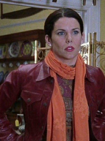 Lauren Graham Gilmore Girls Lorelai Red Leather Jacket