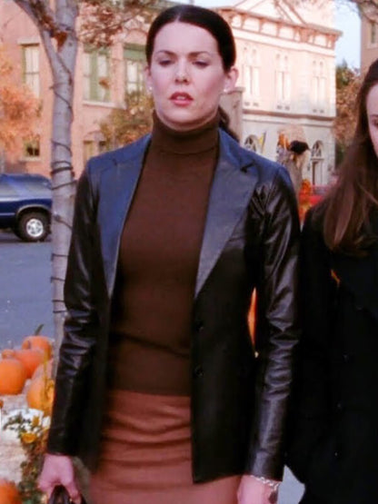 Lauren Graham Gilmore Girls S01 Black Leather Blazer