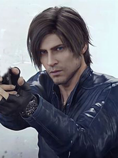Leon Kennedy Death Island Blue Leather Jacket